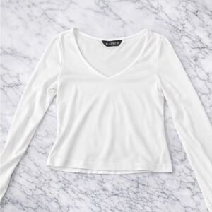 Eloquii Classic White Long Sleeve Top